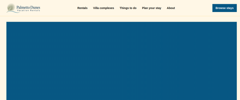 Palmetto Dunes Vacation Rentals website preview